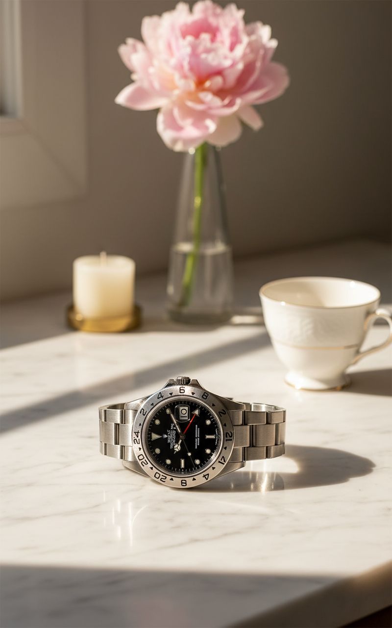 stainless steel sport watch in silver tones — classic everyday timepiece — view 3