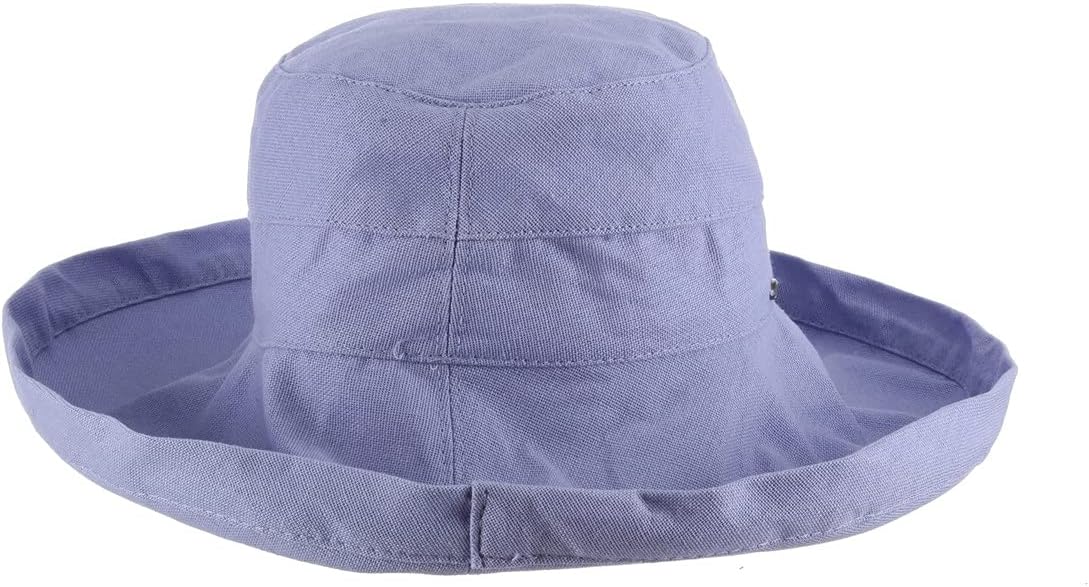 Wide-brim cotton sun hat in warm neutral tone with UPF 50+ rating — view 4