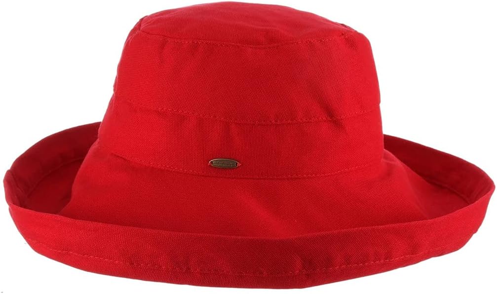 Wide-brim cotton sun hat in warm neutral tone with UPF 50+ rating — detail