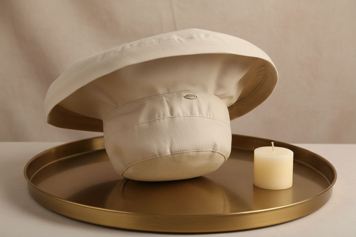 Wide-brim cotton sun hat in warm neutral tone with UPF 50+ rating — view 4