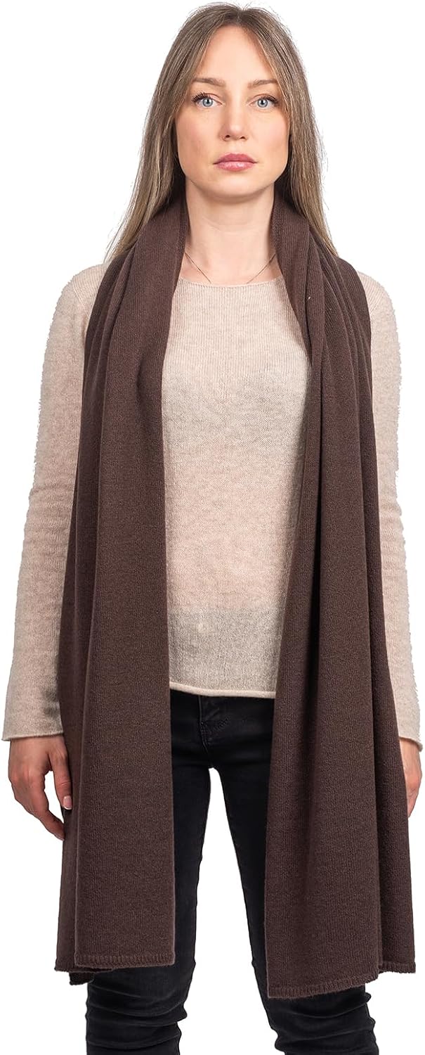 Cashmere stole wrap in neutral tone — lightweight evening shawl — view 4