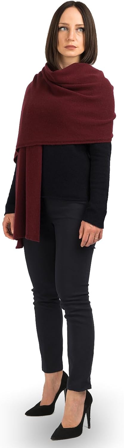 Cashmere stole wrap in neutral tone — lightweight evening shawl — view 5