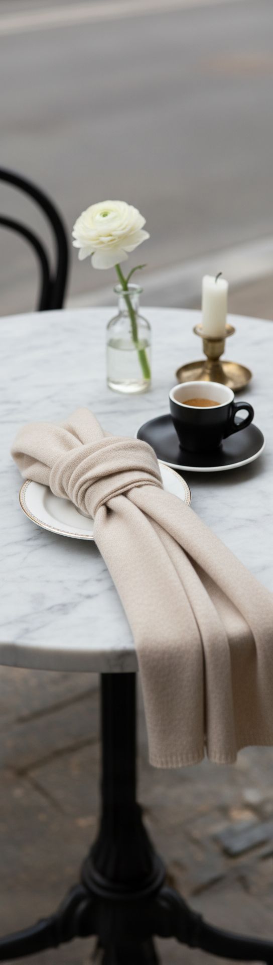 Cashmere stole wrap in neutral tone — lightweight evening shawl — view 2