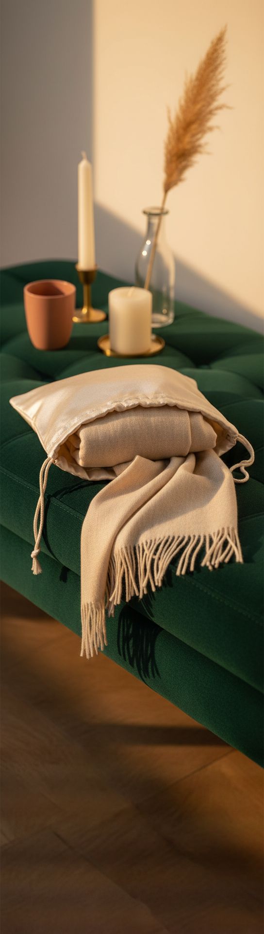 Cashmere stole wrap in neutral tone — lightweight evening shawl — view 5