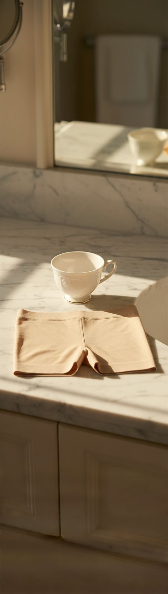 mid-thigh shaping sheers in neutral tone — invisible tummy control — view 2