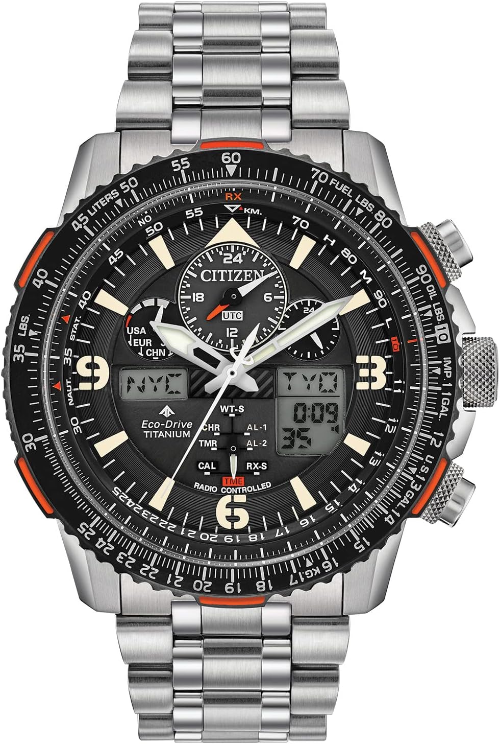 CITIZEN Promaster Air Skyhawk pilot watch in silver stainless steel with Eco-Drive technology — view 1