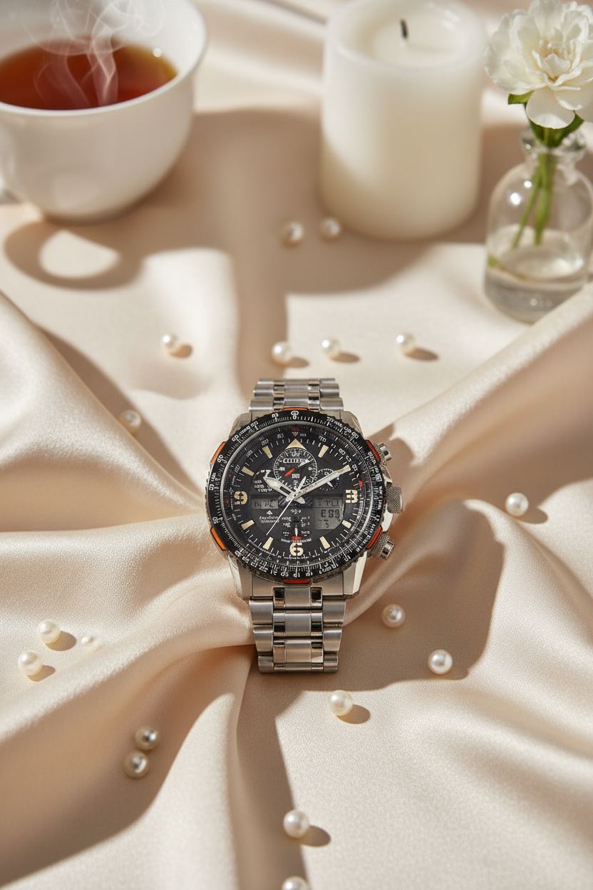 CITIZEN Promaster Air Skyhawk pilot watch in silver stainless steel with Eco-Drive technology — view 5