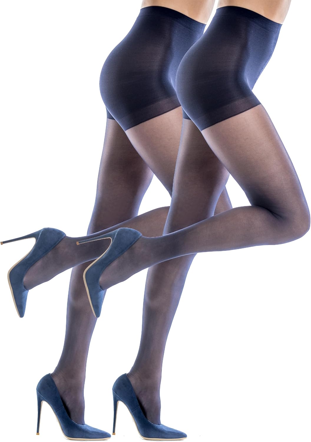 Ultra sheer control top pantyhose in neutral tone — lightweight nylon blend — side