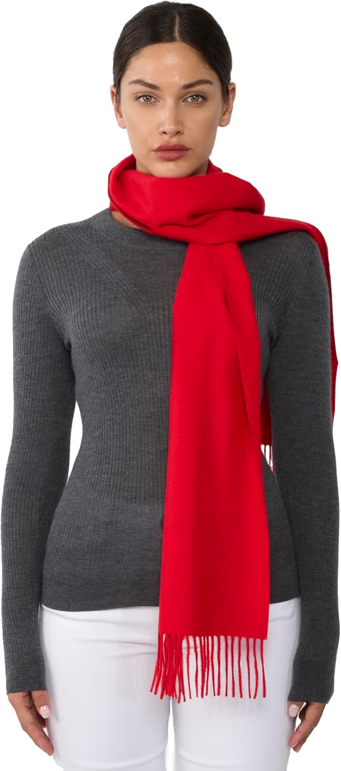 cashmere scarf in multi color — lightweight winter layering essential — side