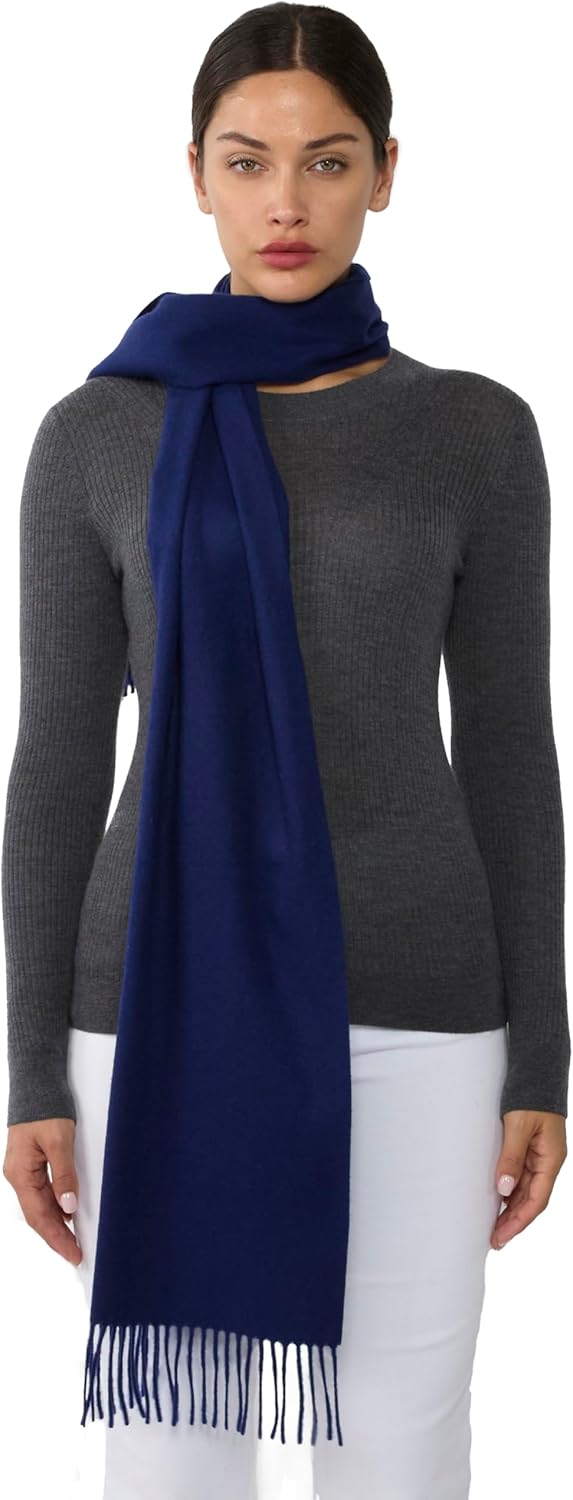 cashmere scarf in multi color — lightweight winter layering essential — back