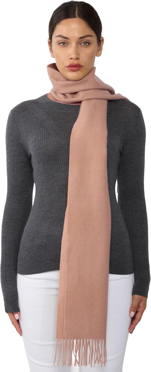cashmere scarf in multi color — lightweight winter layering essential — detail