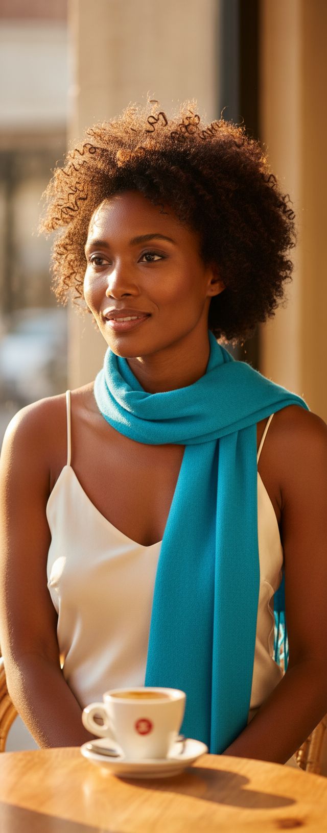 cashmere scarf in multi color — lightweight winter layering essential — view 3