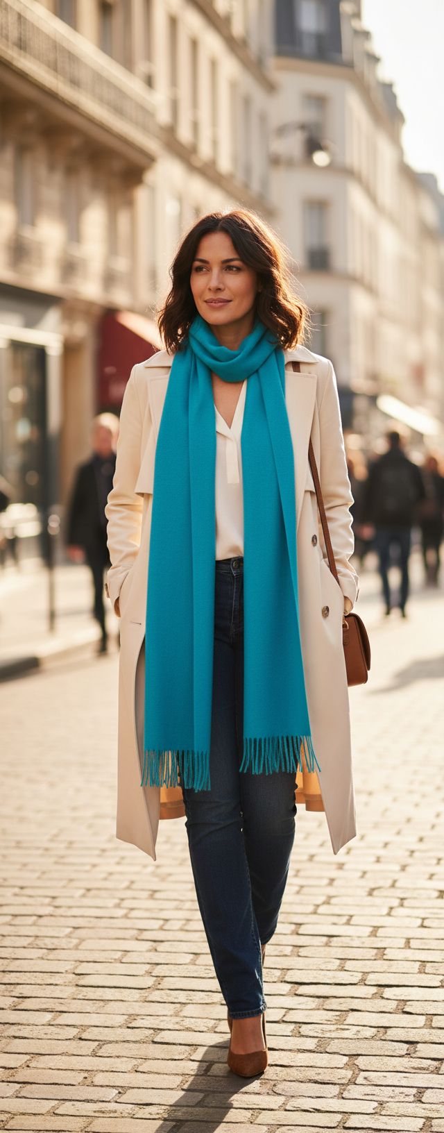 cashmere scarf in multi color — lightweight winter layering essential — view 4