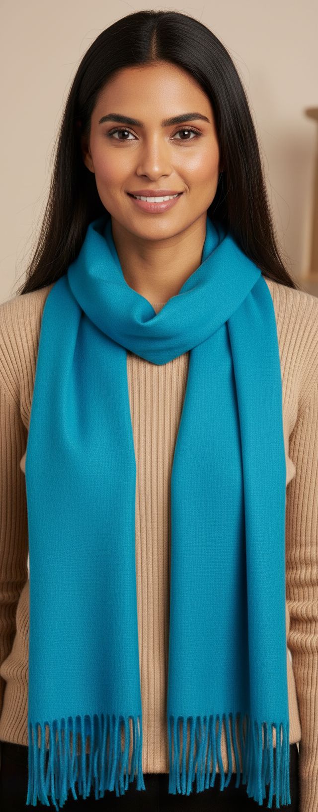 cashmere scarf in multi color — lightweight winter layering essential — view 6
