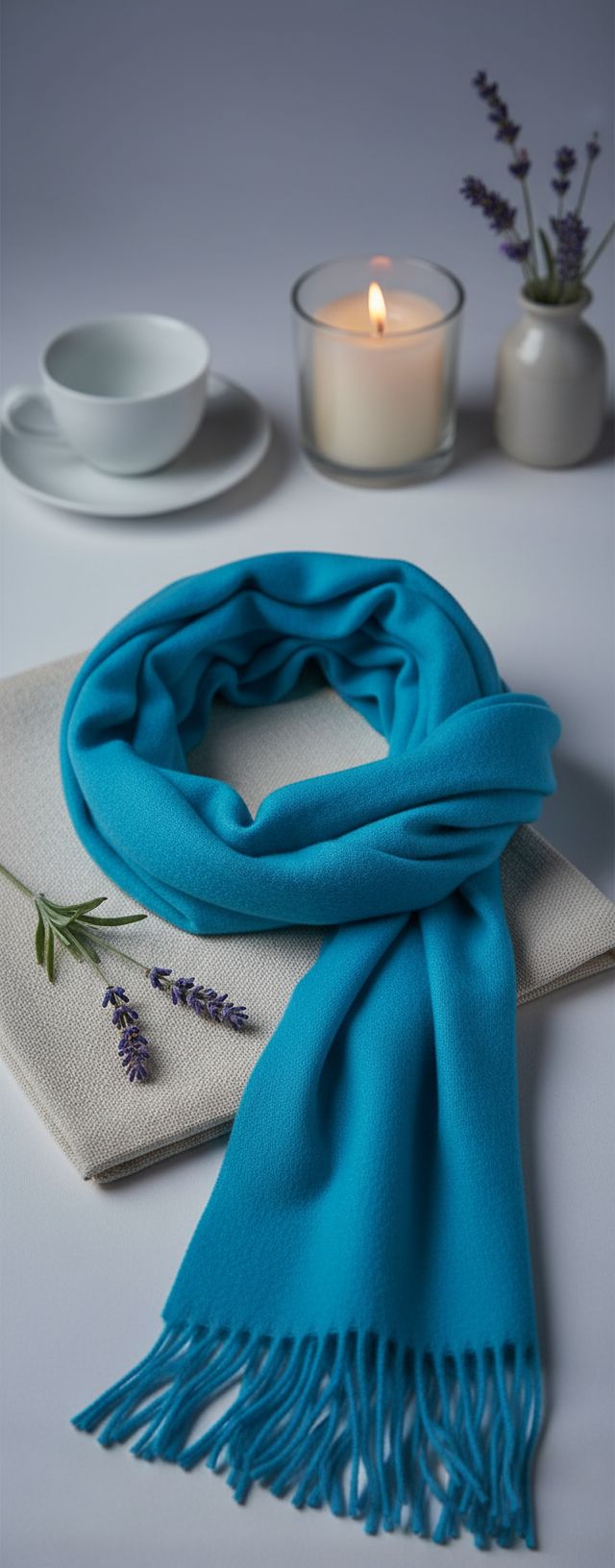 cashmere scarf in multi color — lightweight winter layering essential — view 4