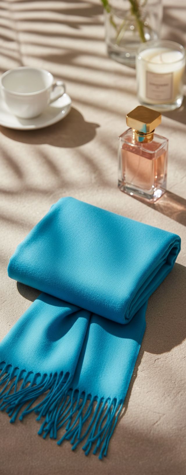 cashmere scarf in multi color — lightweight winter layering essential — view 3