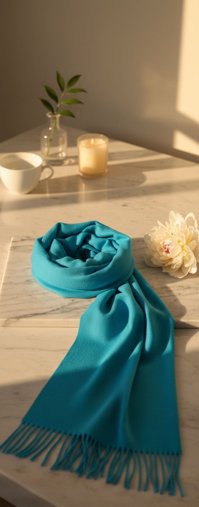 cashmere scarf in multi color — lightweight winter layering essential — view 7