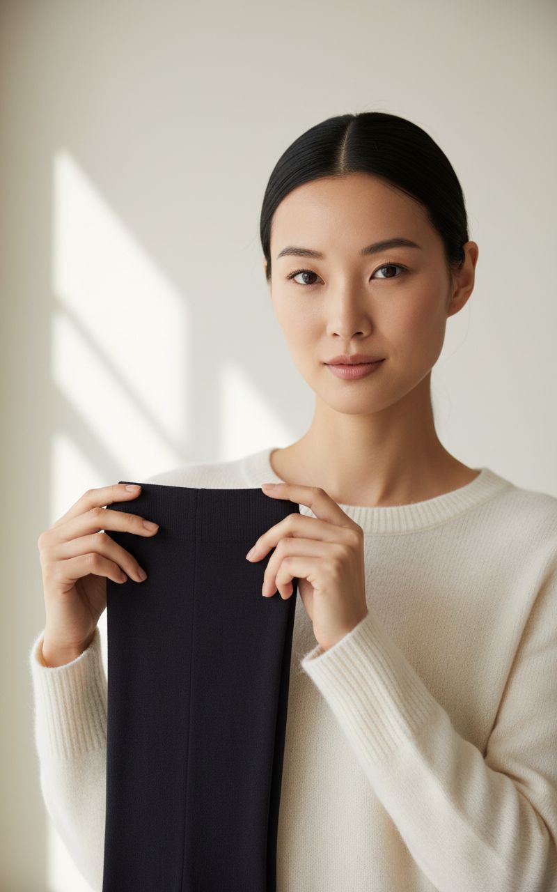 merino wool opaque tights in neutral tone — breathable warm winter wear — view 1
