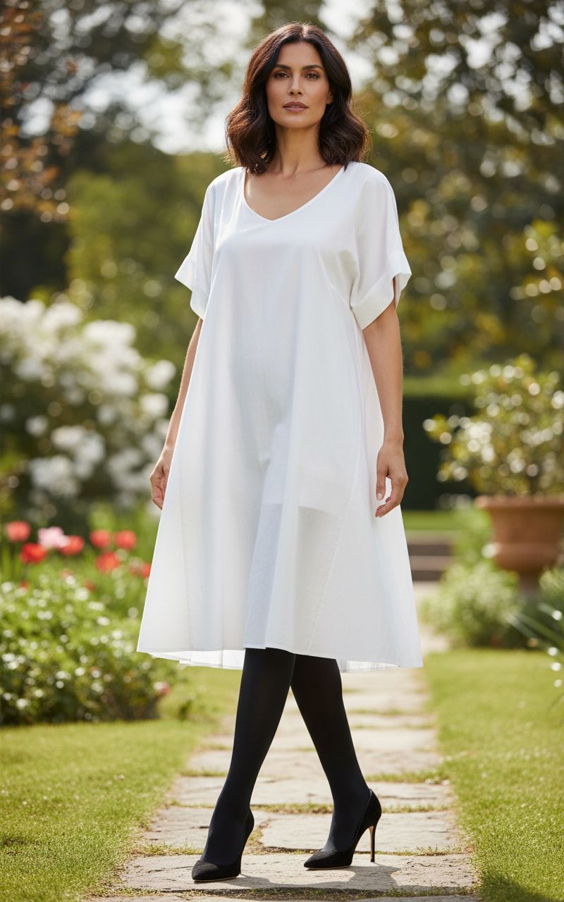 merino wool opaque tights in neutral tone — breathable warm winter wear — view 4