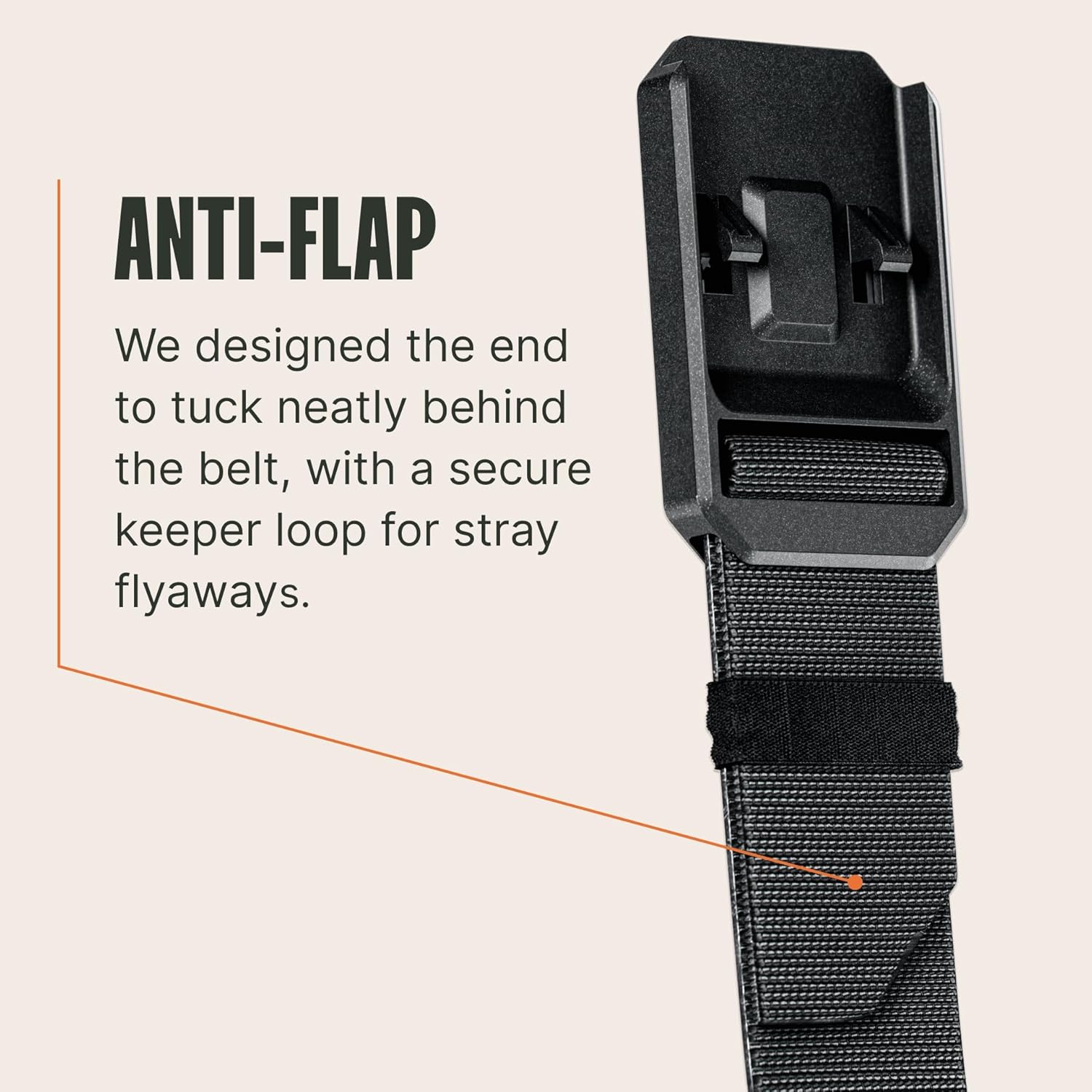 Black stretch nylon work belt with magnetic buckle, adjustable everyday carry — view 4