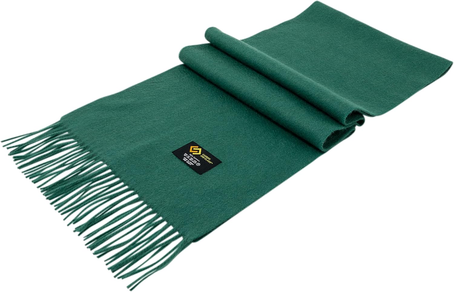 cashmere wrap scarf in neutral tones with classic plaid pattern — view 3