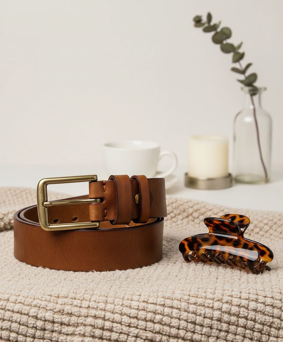 full grain leather work belt in warm neutral — heavy-duty buckle — view 7