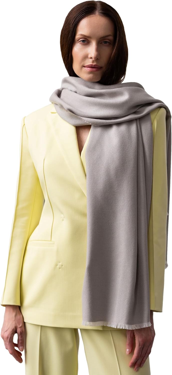 Neutral cashmere silk wrap scarf — Italian premium quality, soft drape — view 1