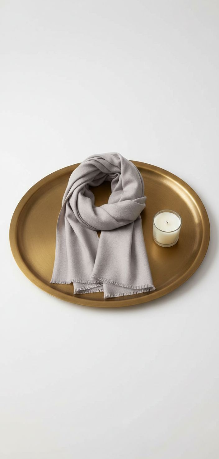 Neutral cashmere silk wrap scarf — Italian premium quality, soft drape — view 5