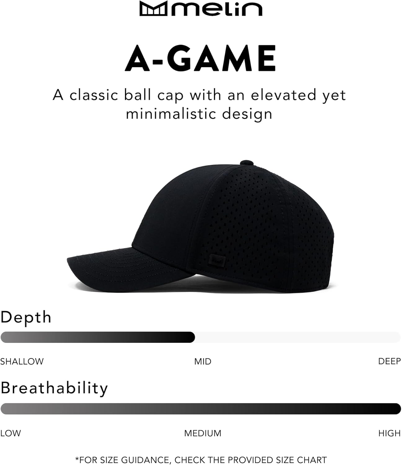 Water-resistant performance baseball cap in multi-color with snapback closure, golf and running — view 4