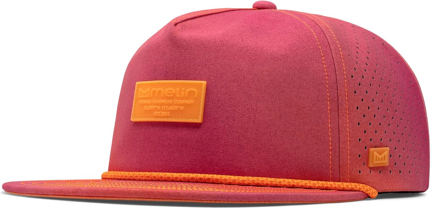 Water-resistant performance baseball cap in multi-color with snapback closure, golf and running — back