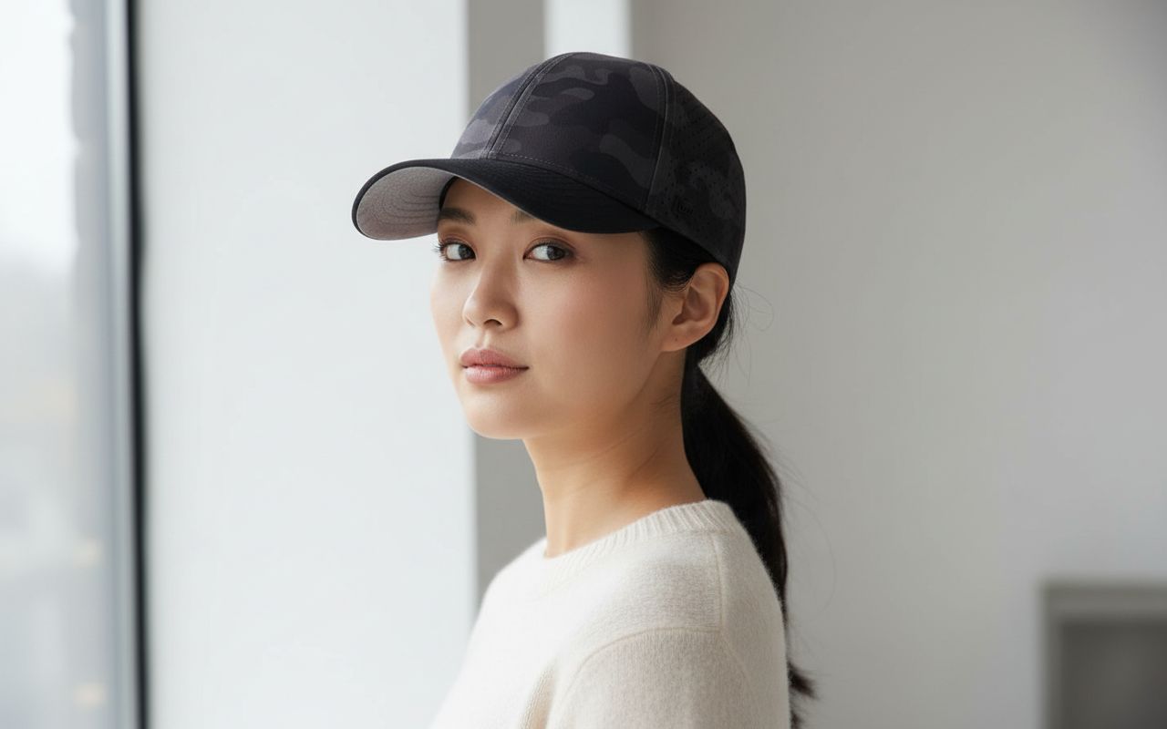 Water-resistant performance baseball cap in multi-color with snapback closure, golf and running — view 1