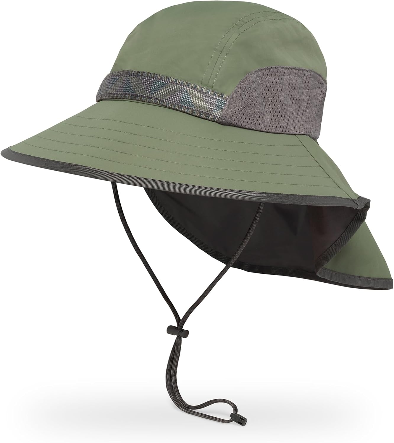 wide-brimmed sun hat in neutral tone — lightweight nylon blend — view 4