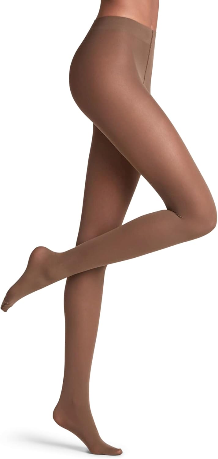 Matte sheer tights in neutral tone — 30 denier nylon construction — view 5