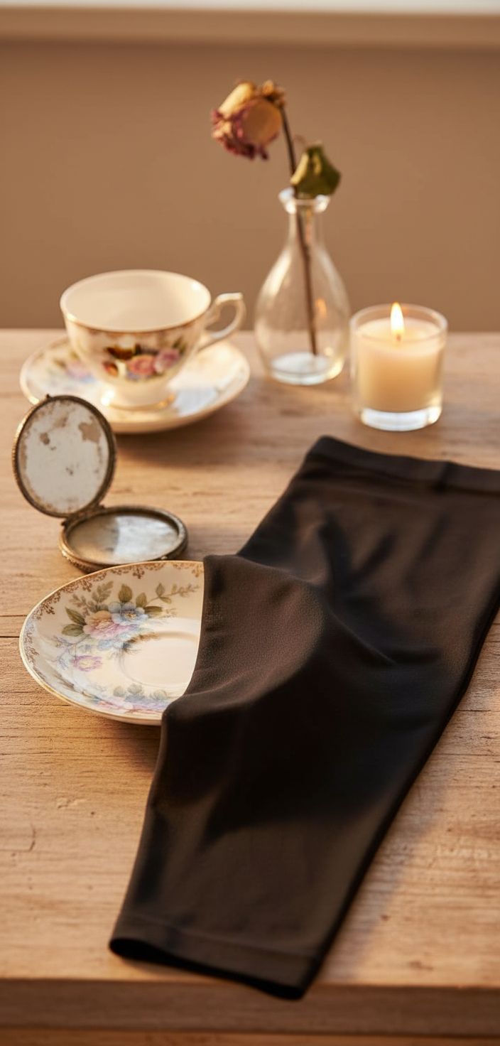 Matte sheer tights in neutral tone — 30 denier nylon construction — view 6