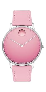 Silver stainless steel men's luxury watch with minimalist dial and Swiss movement — detail