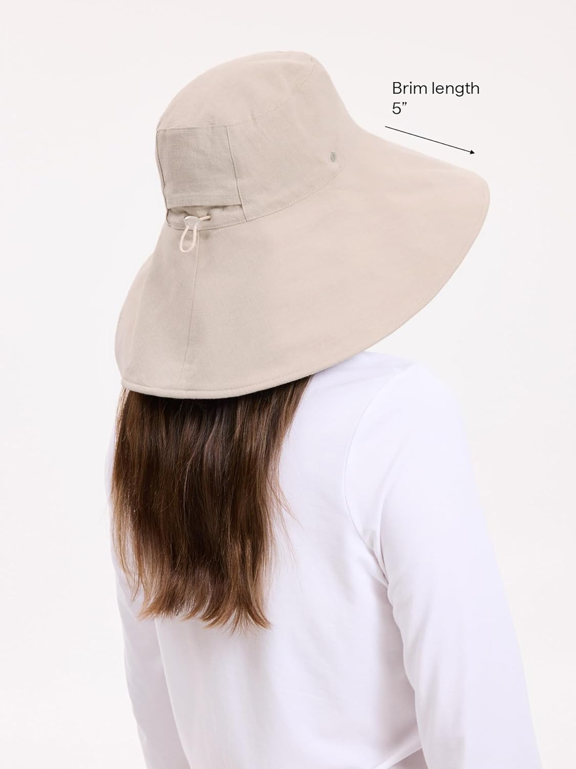 ultra-wide cotton linen sun hat with ponytail hole, beach and travel essential — view 2
