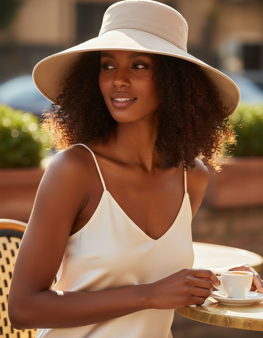 ultra-wide cotton linen sun hat with ponytail hole, beach and travel essential — view 3