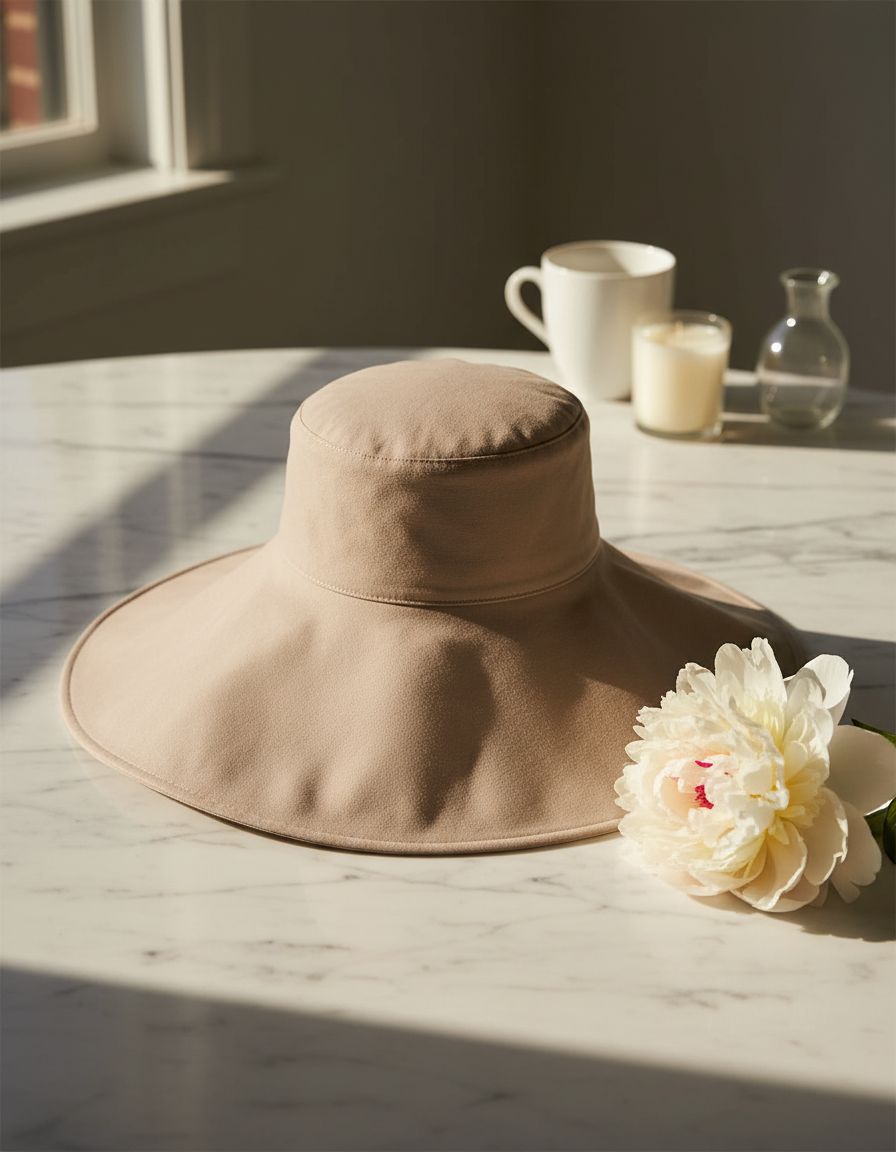 ultra-wide cotton linen sun hat with ponytail hole, beach and travel essential — view 4