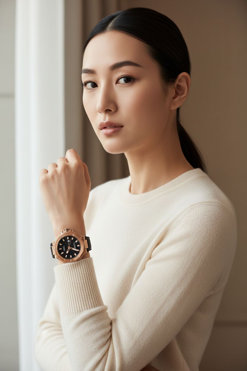stainless steel classic wrist watch with silver tone dial — view 1