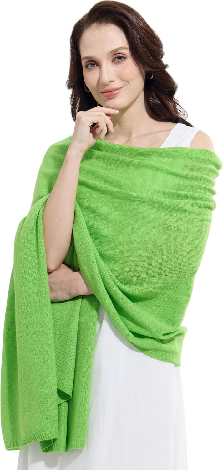 Cashmere blend wrap scarf in warm neutrals — oversized travel style — view 5
