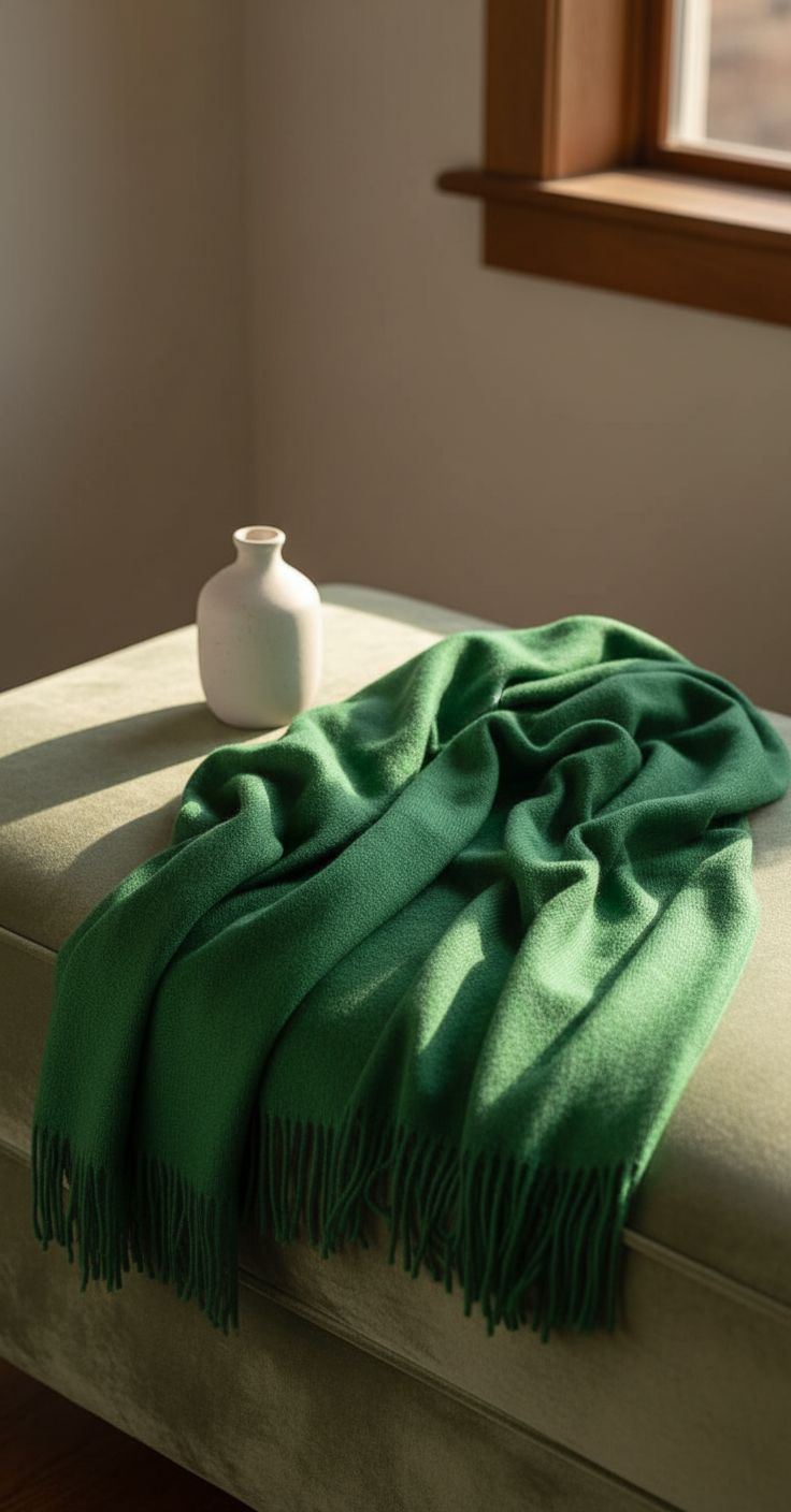Cashmere blend wrap scarf in warm neutrals — oversized travel style — view 3