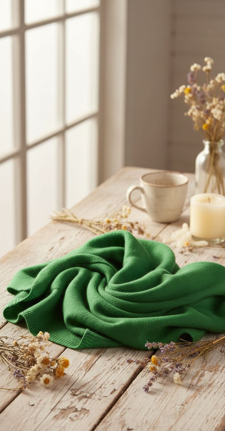 Cashmere blend wrap scarf in warm neutrals — oversized travel style — view 5