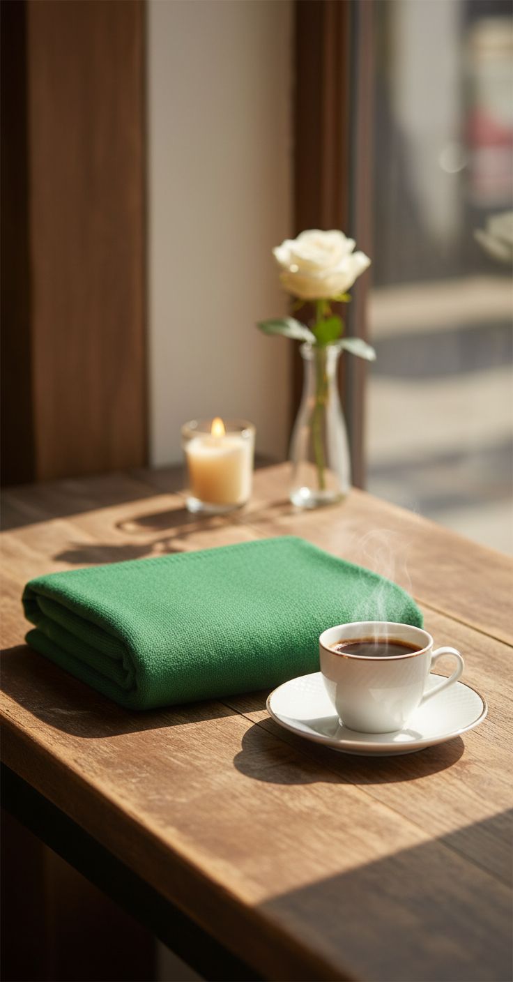 Cashmere blend wrap scarf in warm neutrals — oversized travel style — view 7