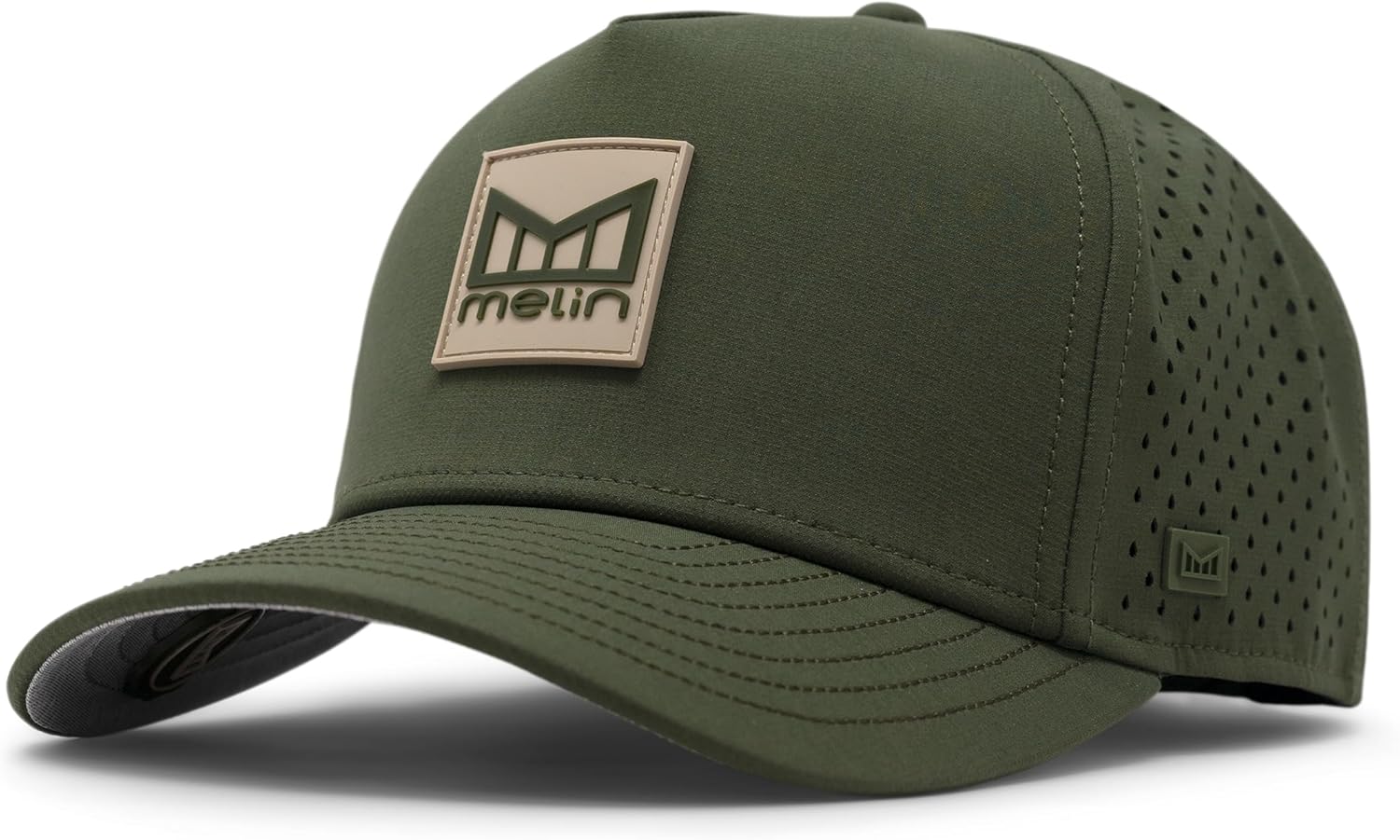 water-resistant baseball cap in multi color — hydro technology for golf and running — detail