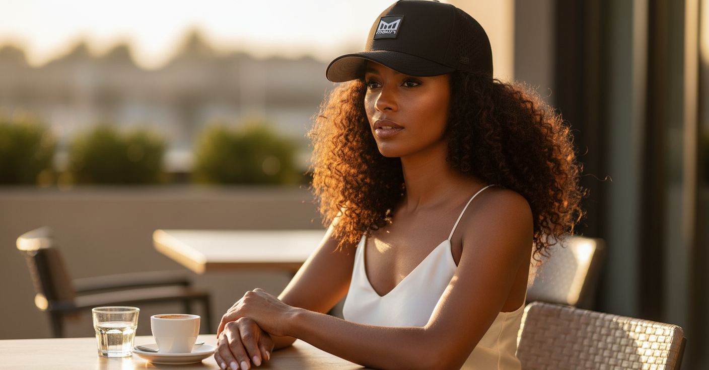 water-resistant baseball cap in multi color — hydro technology for golf and running — view 3
