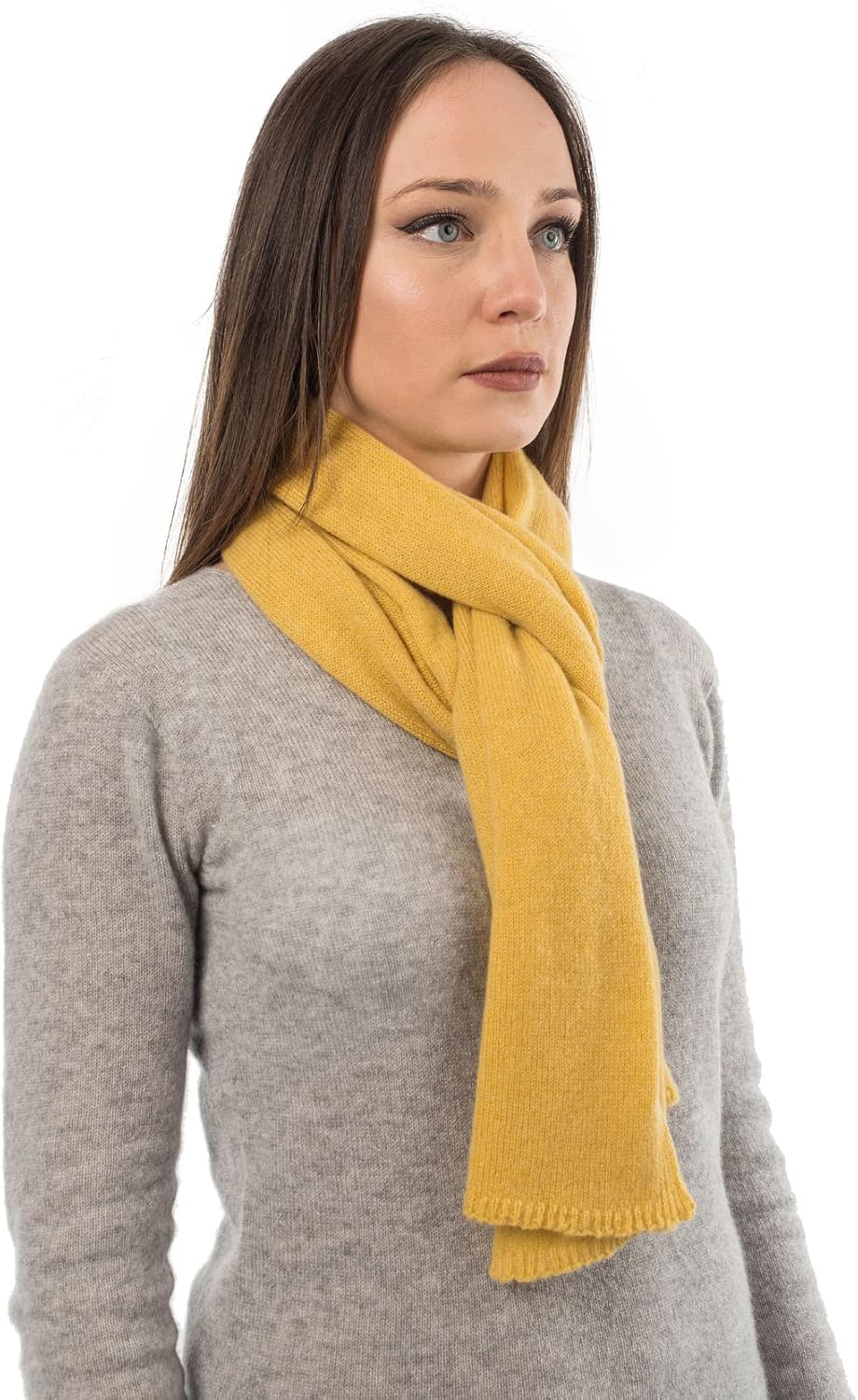 cashmere classic scarf in warm neutral — Italian luxury winter layering — view 1
