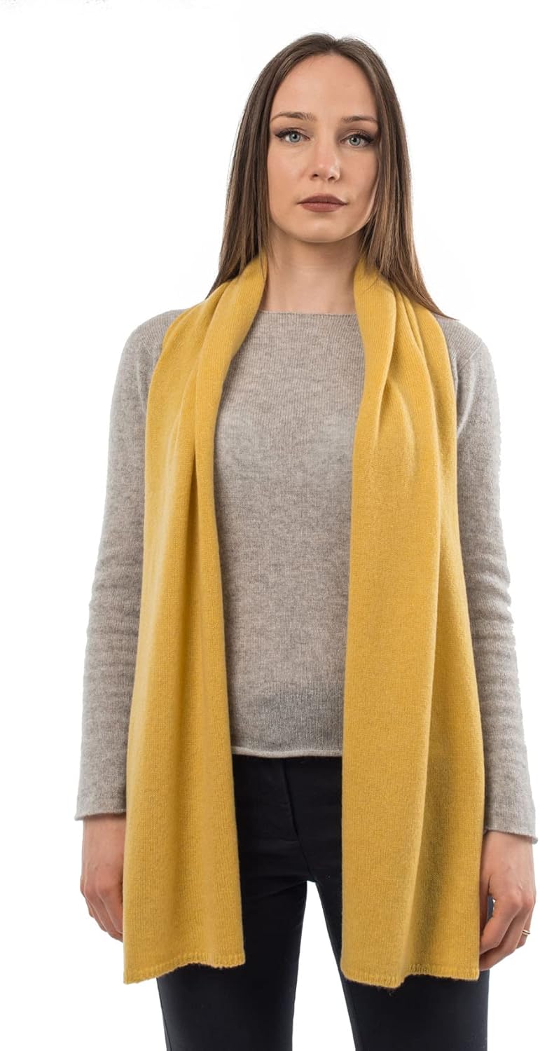 cashmere classic scarf in warm neutral — Italian luxury winter layering — view 2