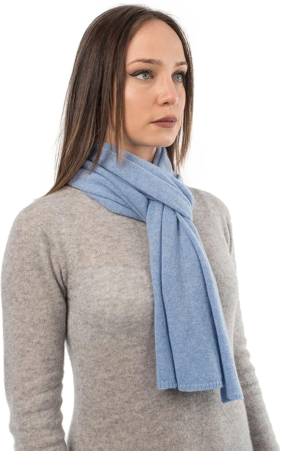 cashmere classic scarf in warm neutral — Italian luxury winter layering — view 4