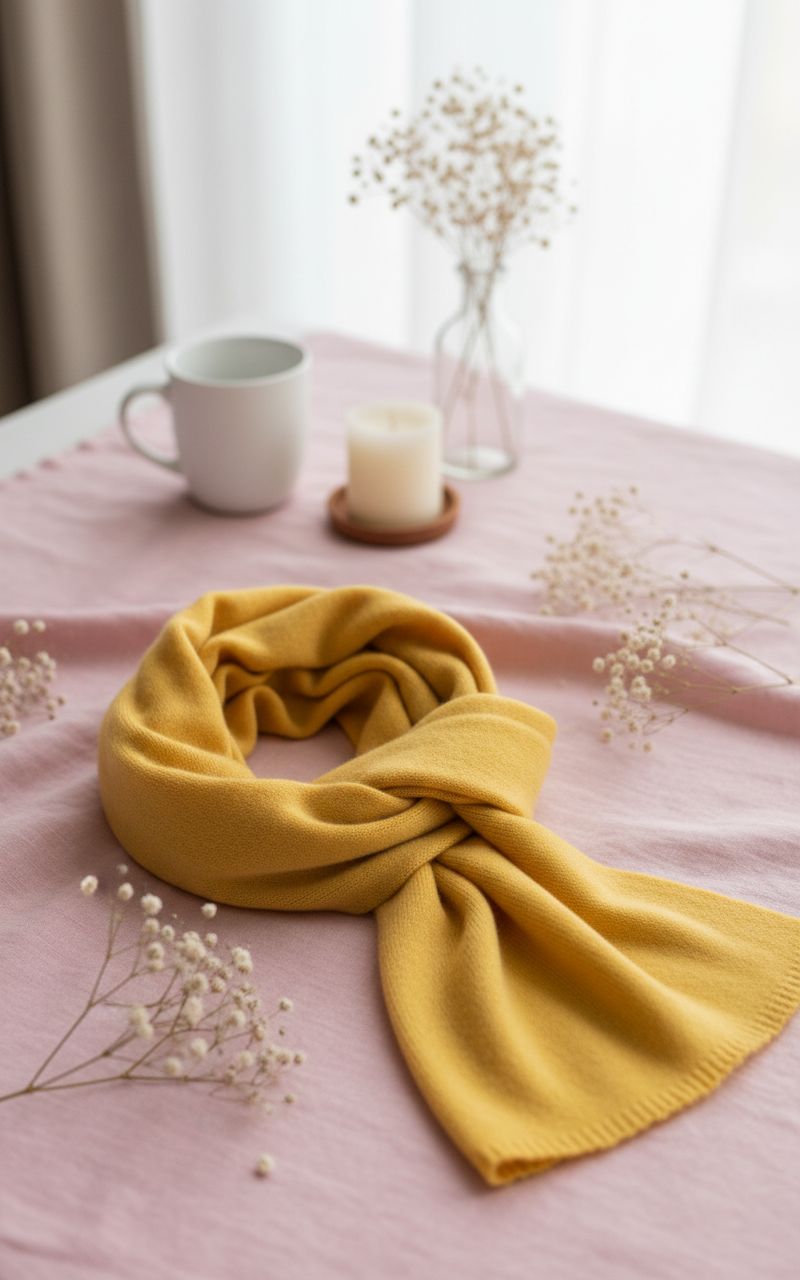 cashmere classic scarf in warm neutral — Italian luxury winter layering — view 3