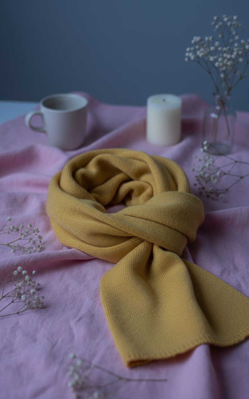 cashmere classic scarf in warm neutral — Italian luxury winter layering — view 7